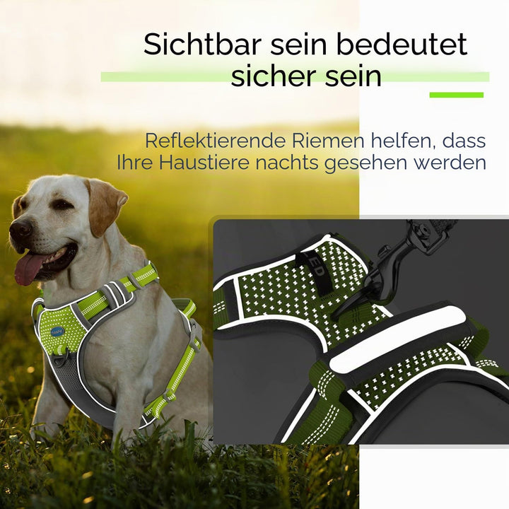 ThinkPet Anti Zug Hundegeschirr, Hundegeschirr mit Griff Leicht zu Kontrollierendem Hundegeschirr Ve