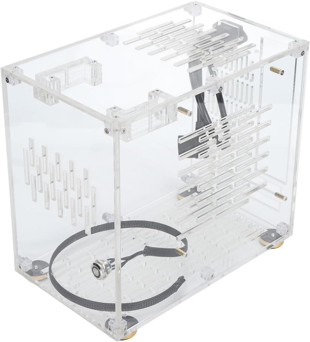 Annadue Klares Acryl ITX Gehäuse, Tragbares ITX Computer Gehäuse, Transparentes Acryl Chassis, 360 G