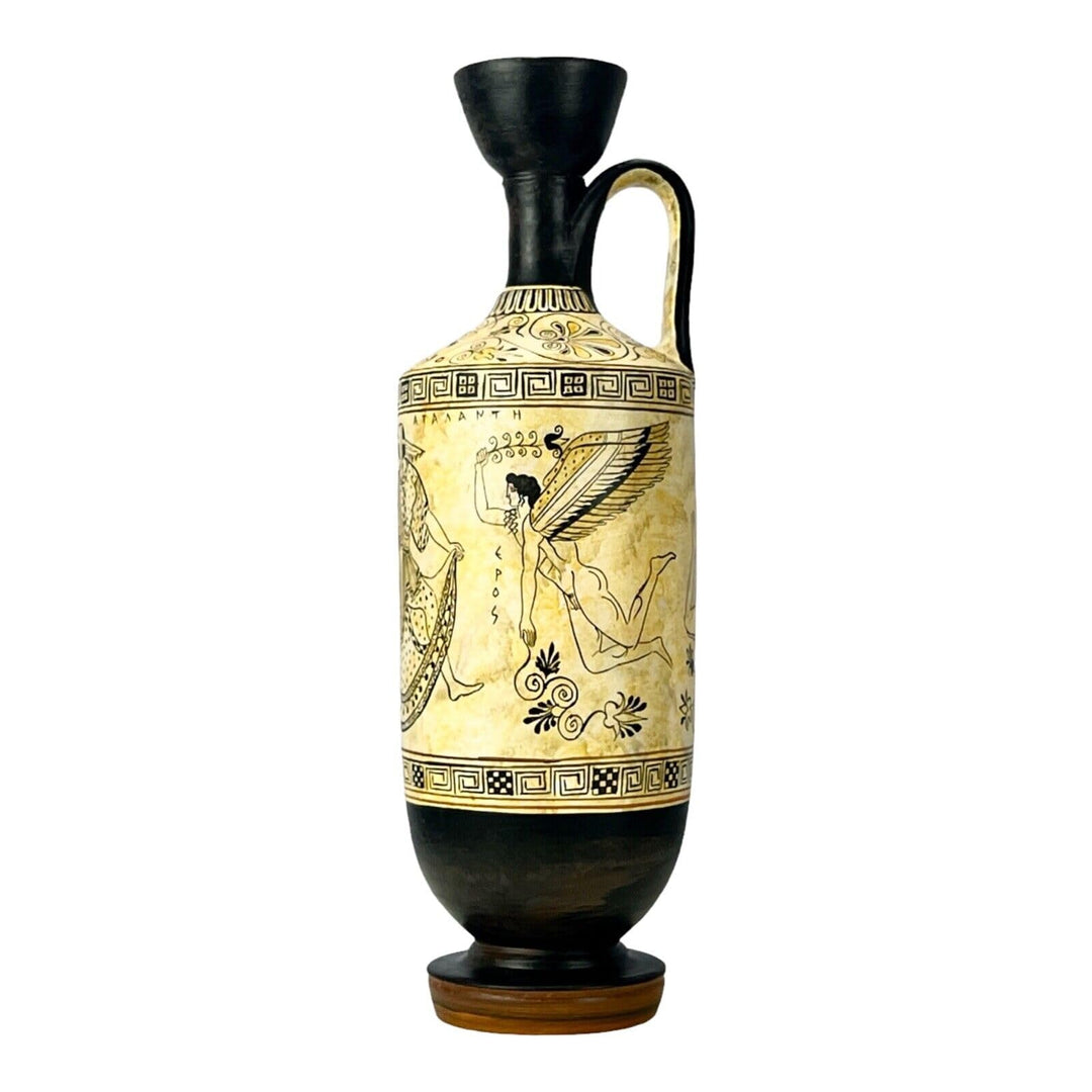 Atalanta Lekythos EROS Vase, Götter der Liebe, antike, griechische Keramik, Kopie