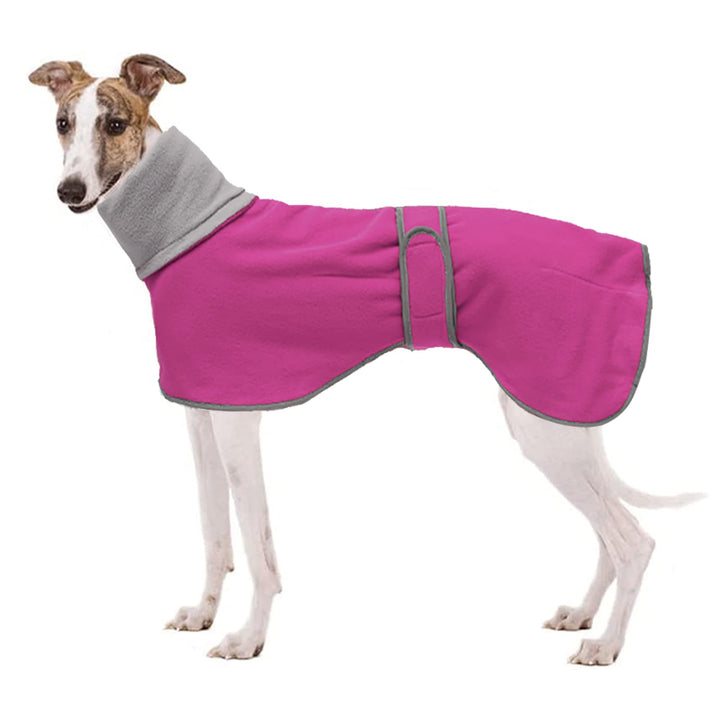 Geyecete Fleece Hundemantel Pullover für Windhunde,Whippet winterjacken Rollkragen Warmes Verstellba