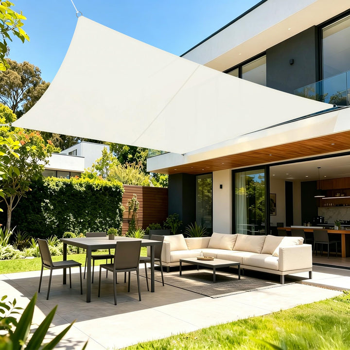 LOVE STORY Sonnensegel Wasserdicht 4x6m Rechteckig PES Polyester Sonnenschutz Windschutz Balkon Terr