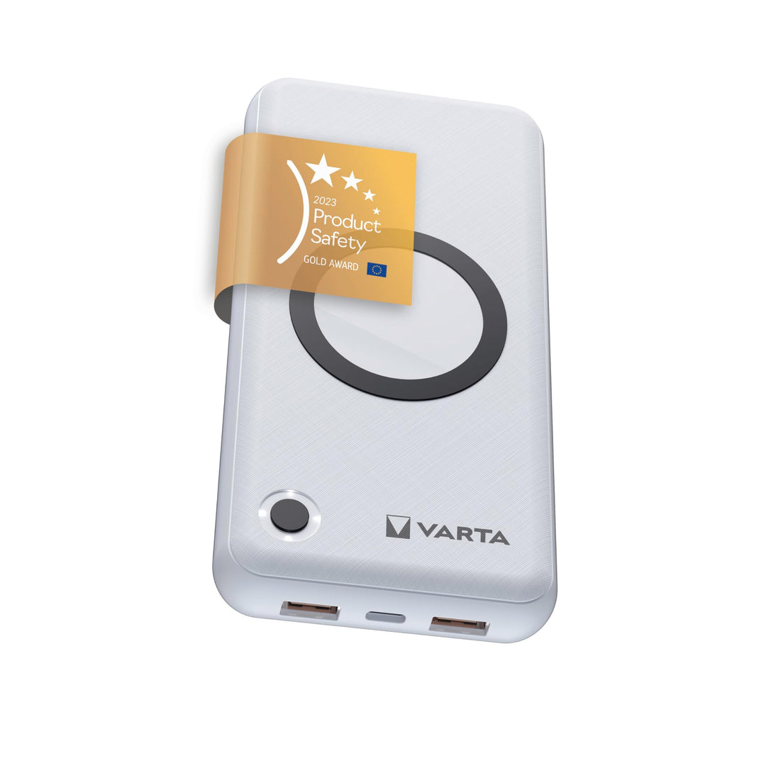 VARTA 2 in 1 Power Bank und Wireless Charger, kabelloses Ladegerät, Powerbank 20000mAh, LED Ladestan