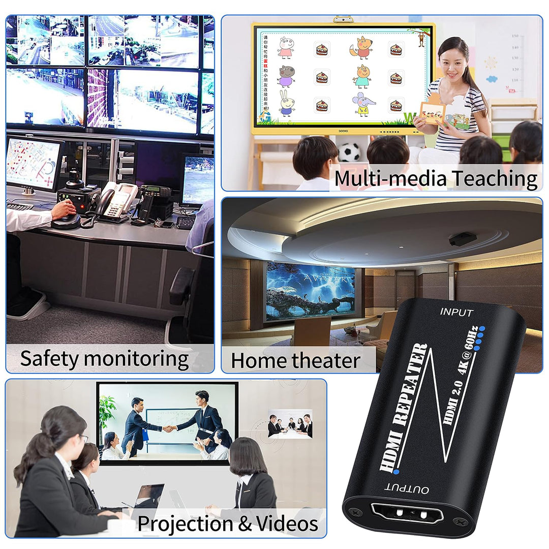 KUYIA HDMI-Repeater 4K 60 Hz, Extender-Verstärker, Buchse auf Buchse, Kabeladapter, 30 m, 2.0 Signal