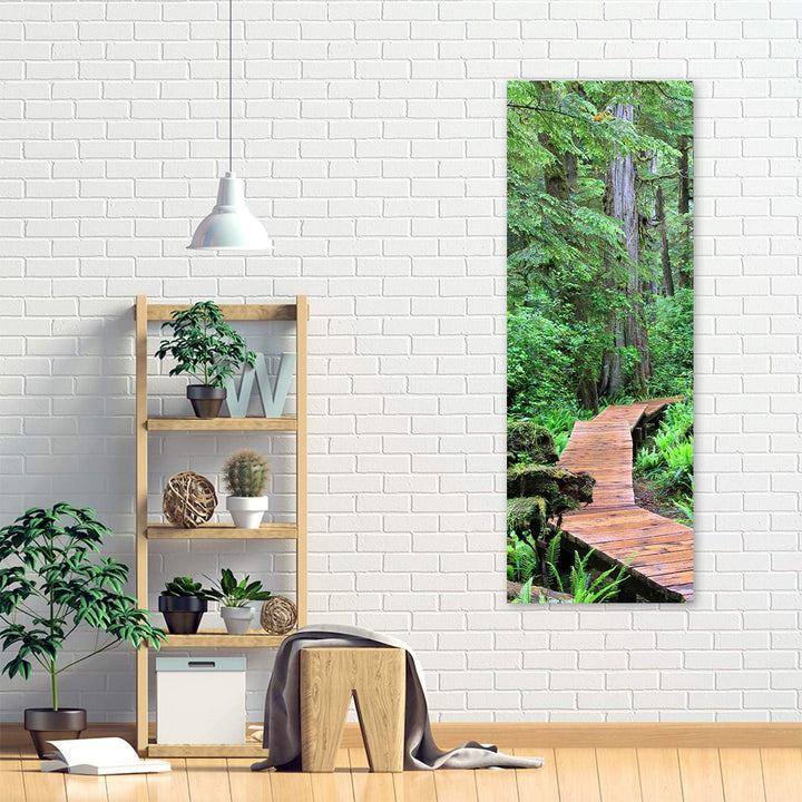 Feeby Leinwand Bilder - Natur - Wald - 40x100 cm- Deko Wohnzimmer - Wandbilder Schlafzimmer - Deko A