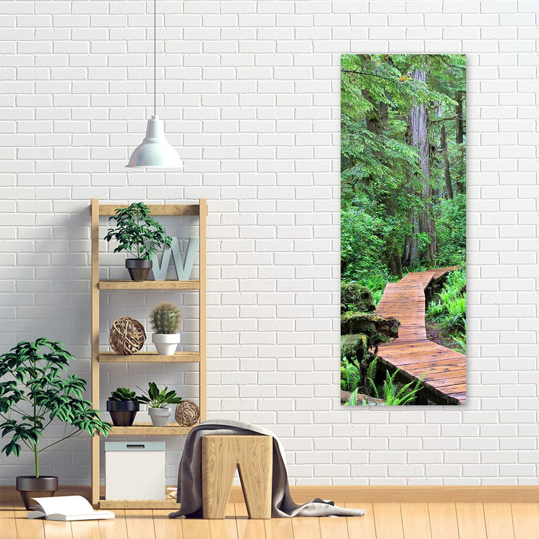 Feeby Wanddeko für Schlafzimmer Bild Kunstdruck modern Landschaft Grün 30x90 cm M14629 30x90 cm, M14