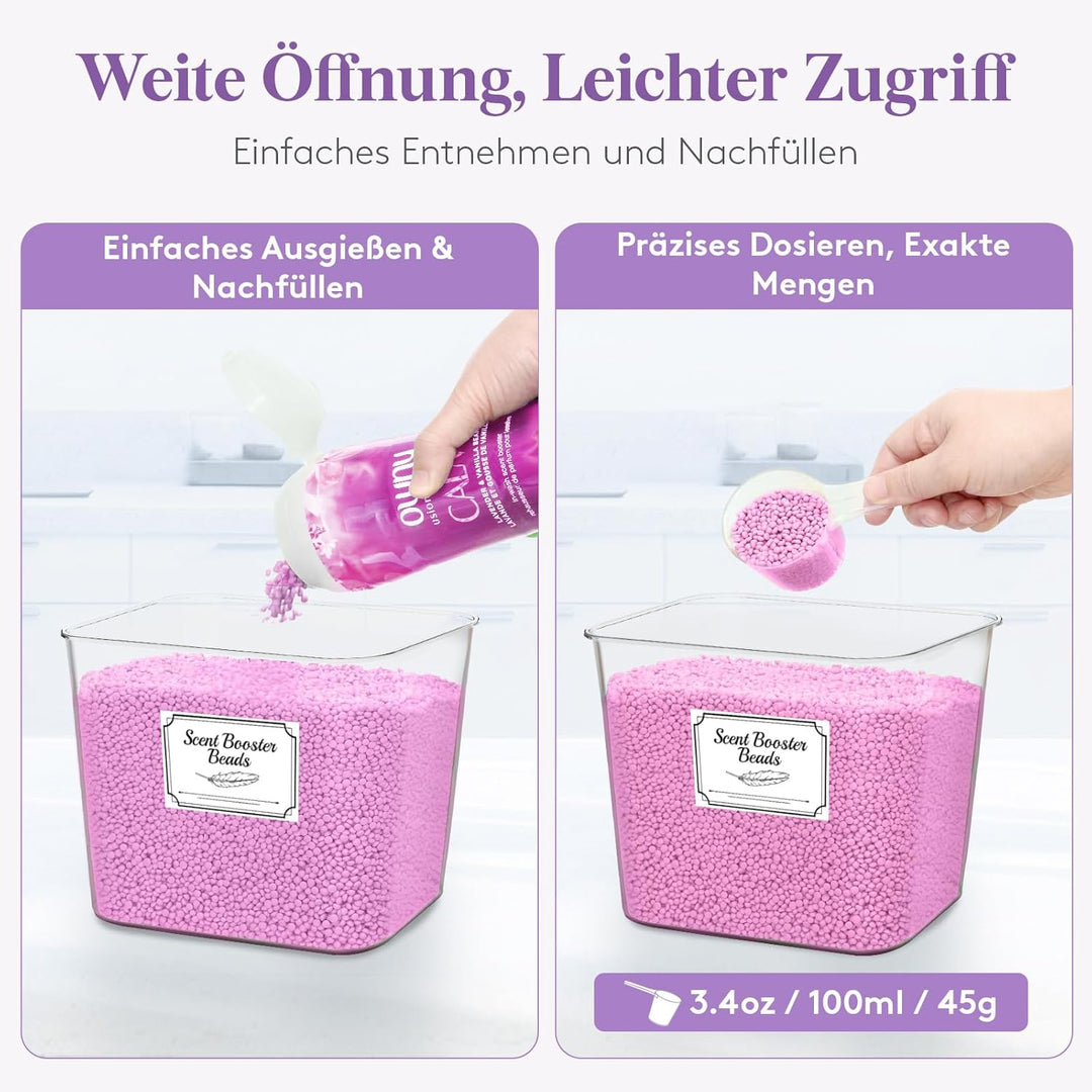 Lifewit 2 Stück Wäsche Pods Behälter mit Etiketten und Löffeln, Waschpulver Aufbewahrungsbox mit Bam