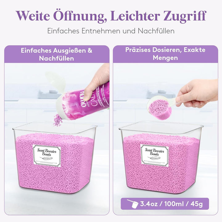 Lifewit 2 Stück Wäsche Pods Behälter mit Etiketten und Löffeln, Waschpulver Aufbewahrungsbox mit Bam