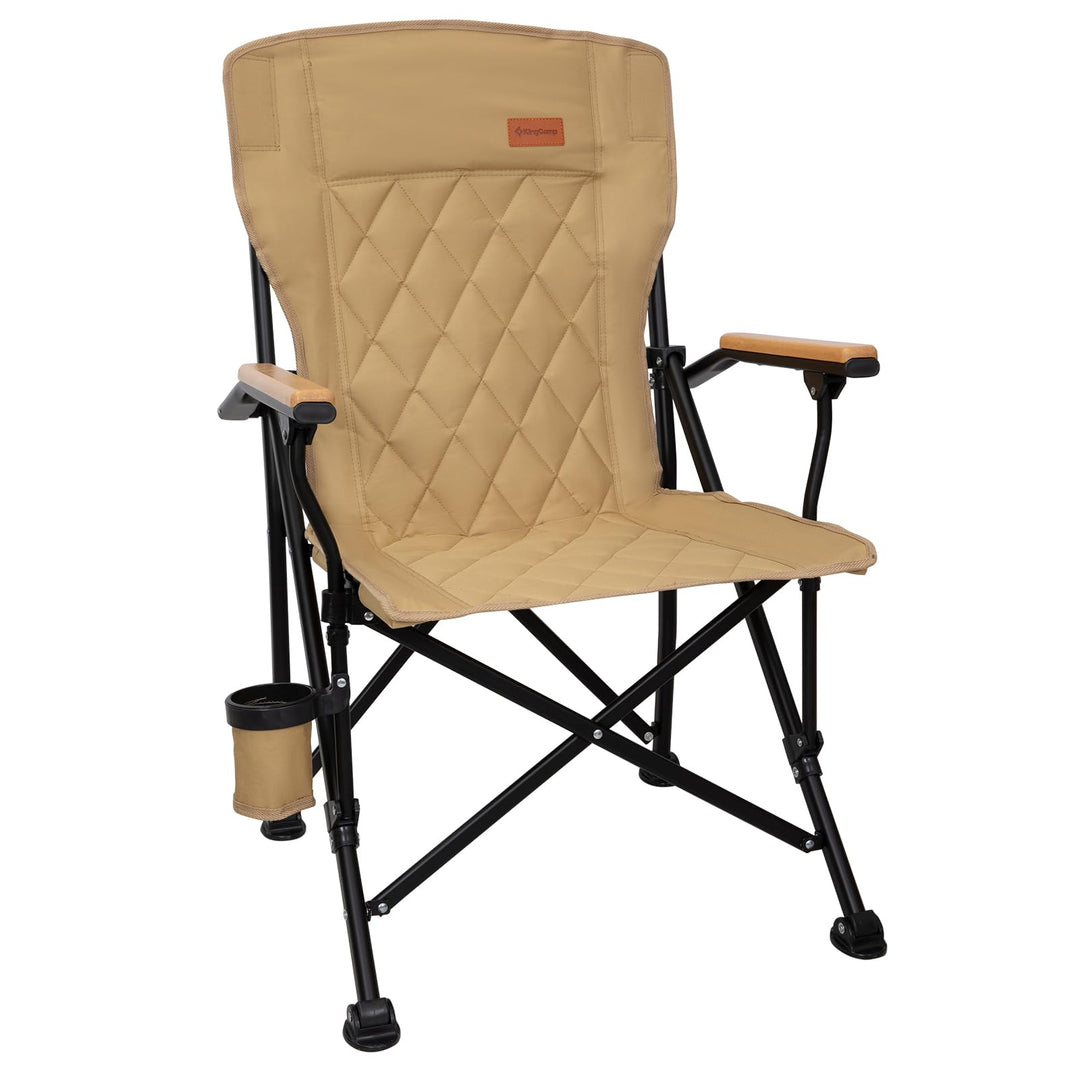 KingCamp Campingstuhl faltbar Hochlehnen Campingstuhl Klappbar 136 kg Tragkraft, Ergonomische Bügelh