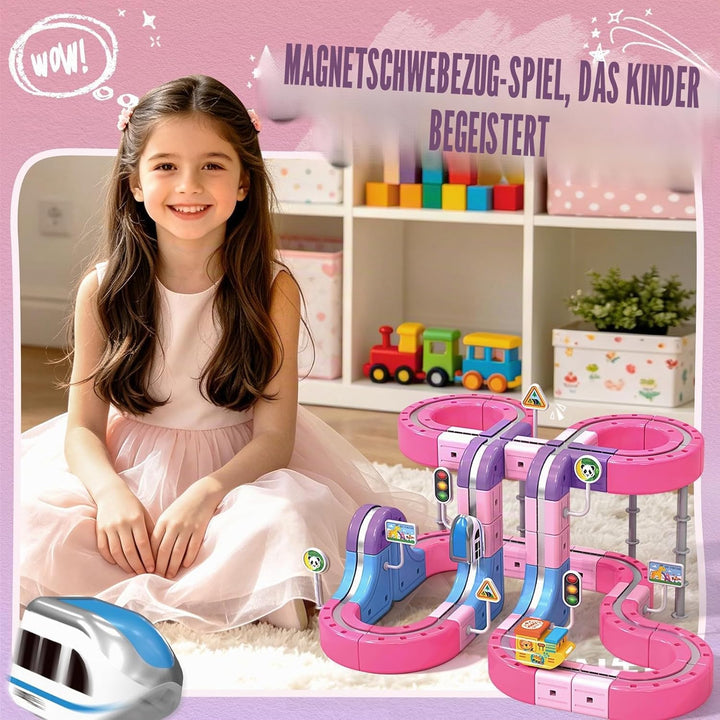 YESHIN Clickrail Electric Train Set, DIY Zugstrecken-Set mit Schwerkraft Defying 3D-Layouts, Motoris
