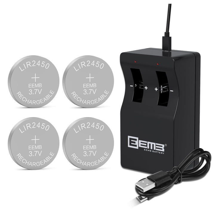 LIR2450 Akku 2450 Lithium-Ionen-Akku-Ladegerät mit 3,7 V 120 mAh Lithium-Ionen-Knopfzellenbatterie (