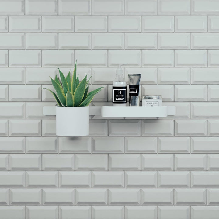 hansgrohe WallStoris - Ablagekorb, Duschablage ohne bohren, Duschkorb ohne bohren, Badezimmeraufbewa