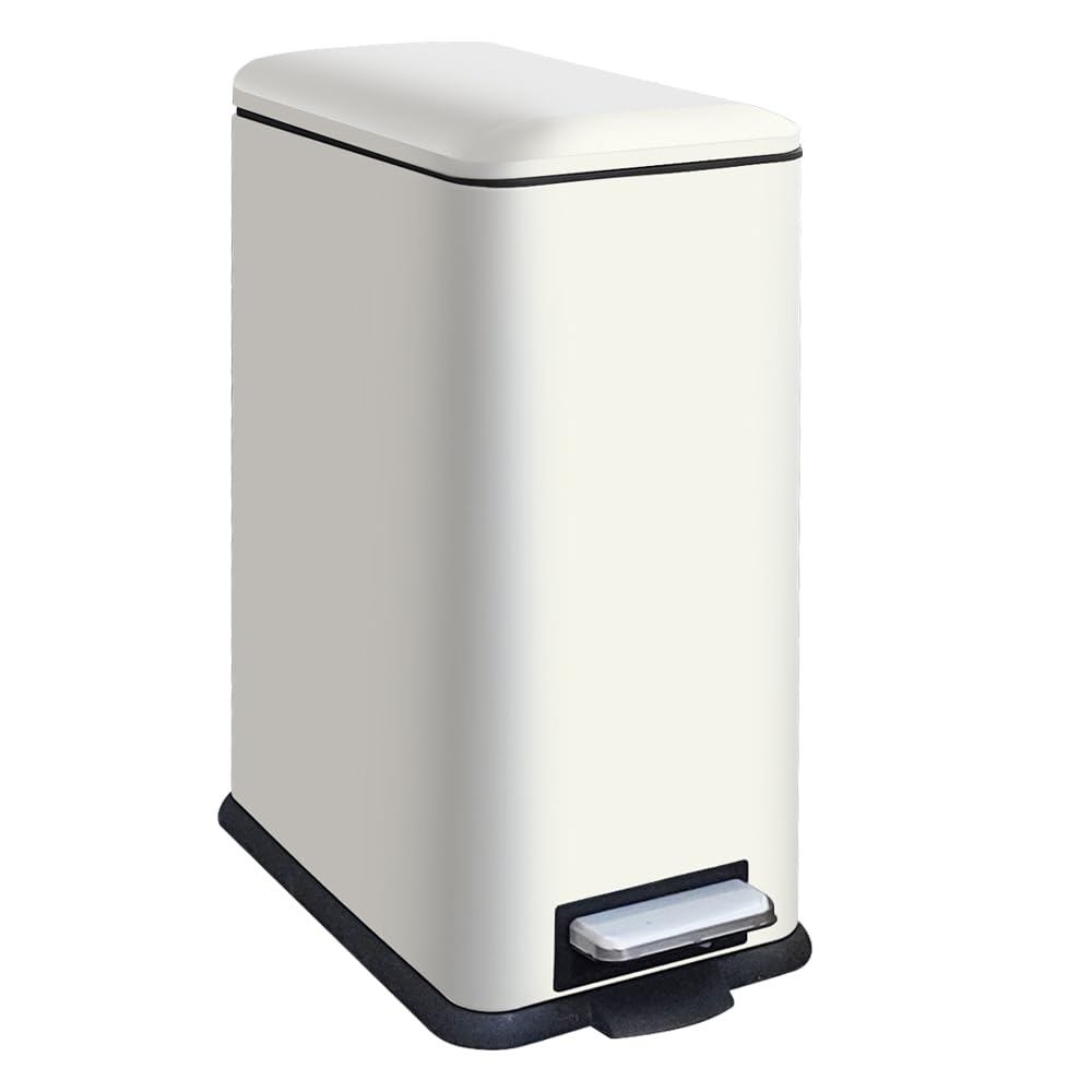 Mülleimer Küche, 30 Liter Abfalleimer, Rechteckig Tretmülleimer，Küchenmülleimer mit Softclose-Deckel
