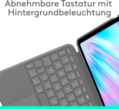 Logitech Combo Touch iPad Air 11 Zoll (M2), iPad Air (4. und 5. Generation - 2020, 2022)(2024) Tasta