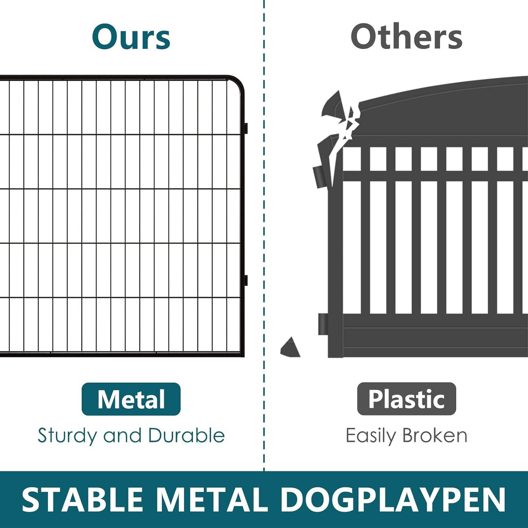 Qianruida Welpenauslauf 80cm Hoch Hundelaufstall Welpenlaufstall für Wohnung/Draussen Freilaufgehege