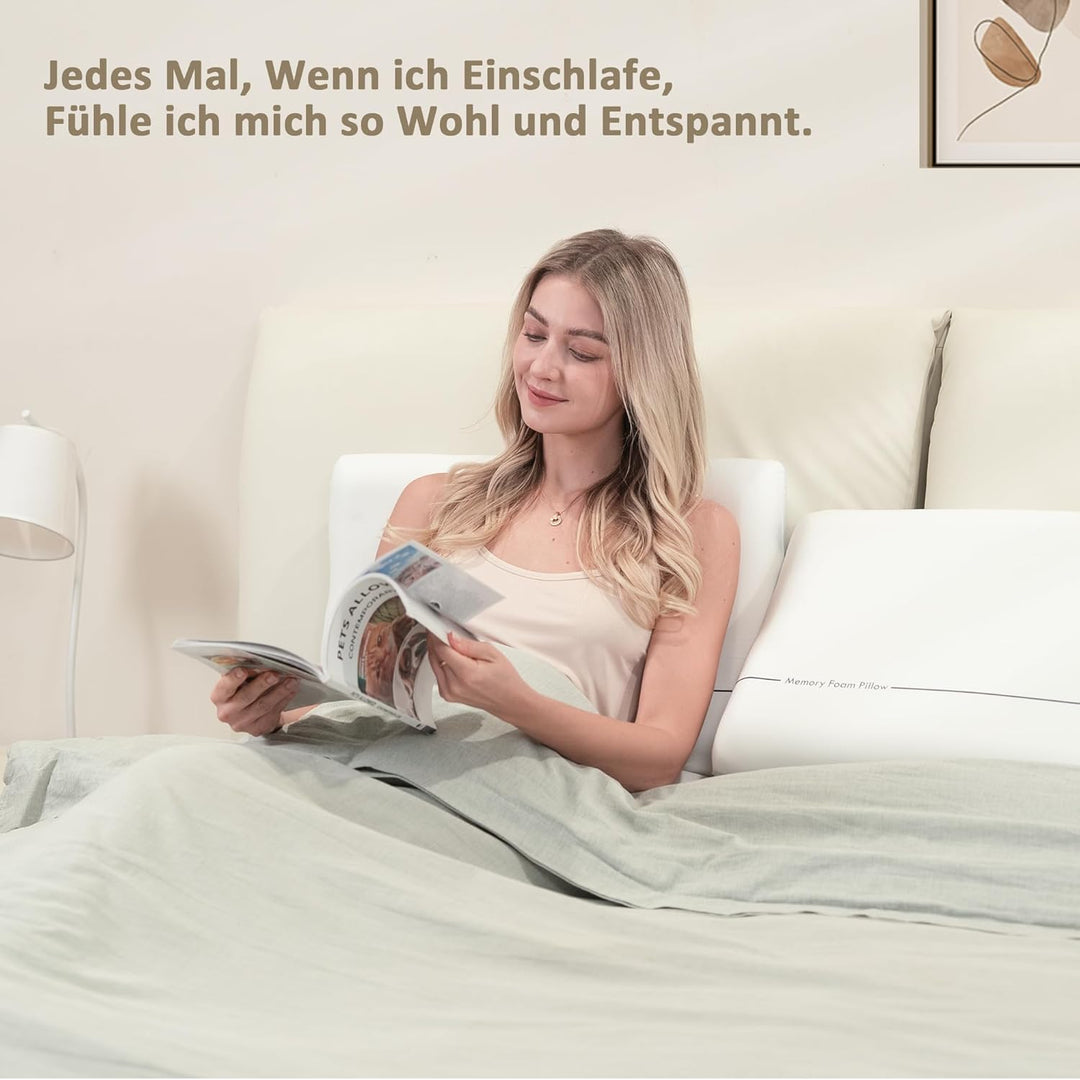 Winthome Memory Foam Kissen mit Soft & Fest Seite Wählbar, 0 Kleber, Nackenstützkissen Weich Bequem