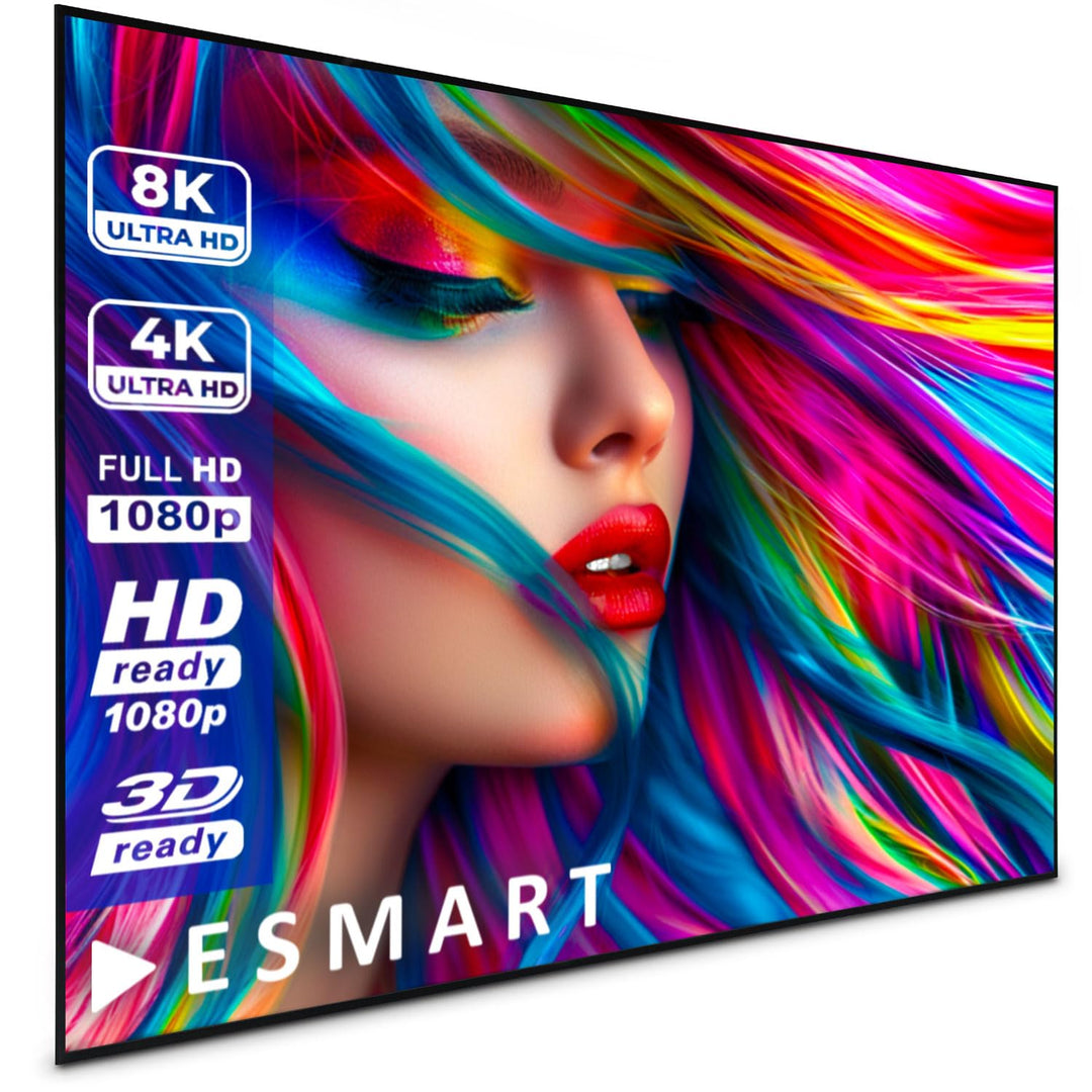 ESMART Expert UKD Akustik Rahmen-Leinwand [Grössenauswahl] 160 x 90 cm (72") 16:9 | Heimkino Beamer