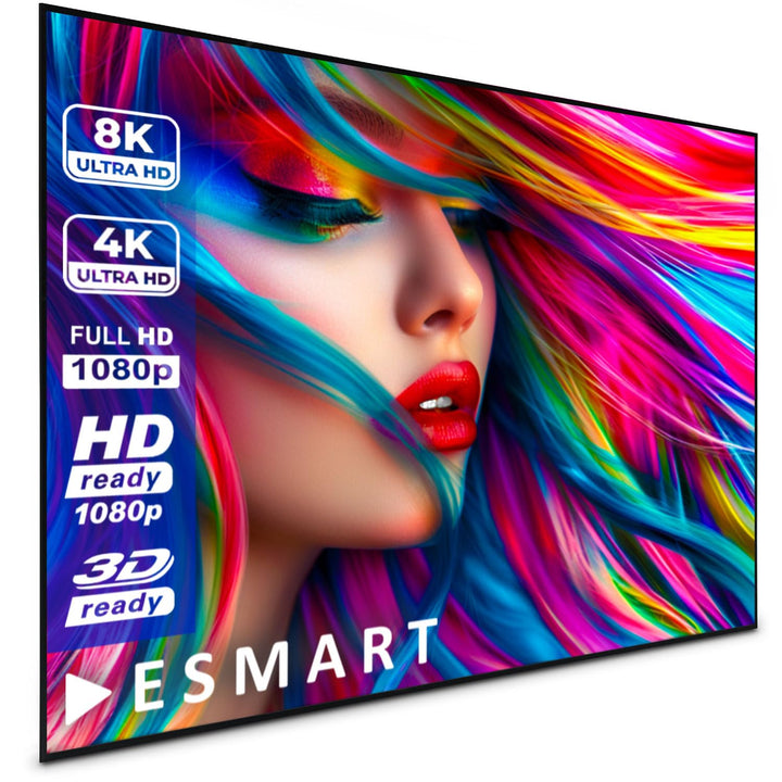ESMART Expert UKD Akustik Rahmen-Leinwand [Grössenauswahl] 160 x 90 cm (72") 16:9 | Heimkino Beamer