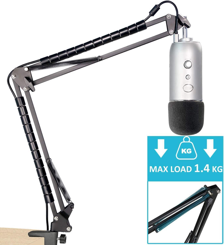 SUNMON für Blue Yeti Mikrofon Arm - Mikrofonarm Mikrofonständer mit Yeti Mikrofon Popschutz, kompati