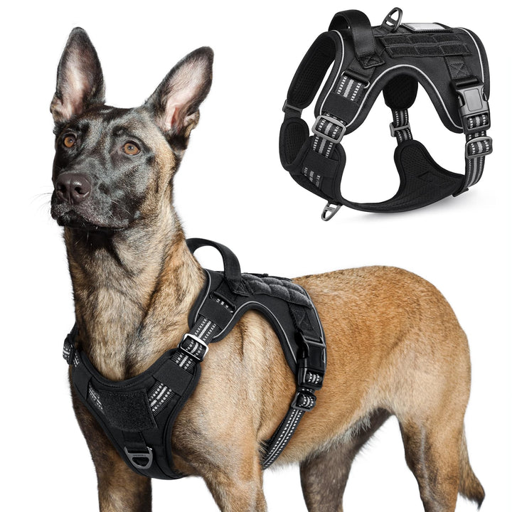 rabbitgoo Hundegeschirr Grosse Hunde, Anti Zug Geschirr Hund Verstellbar mit Griffe Verbreitert, Rob
