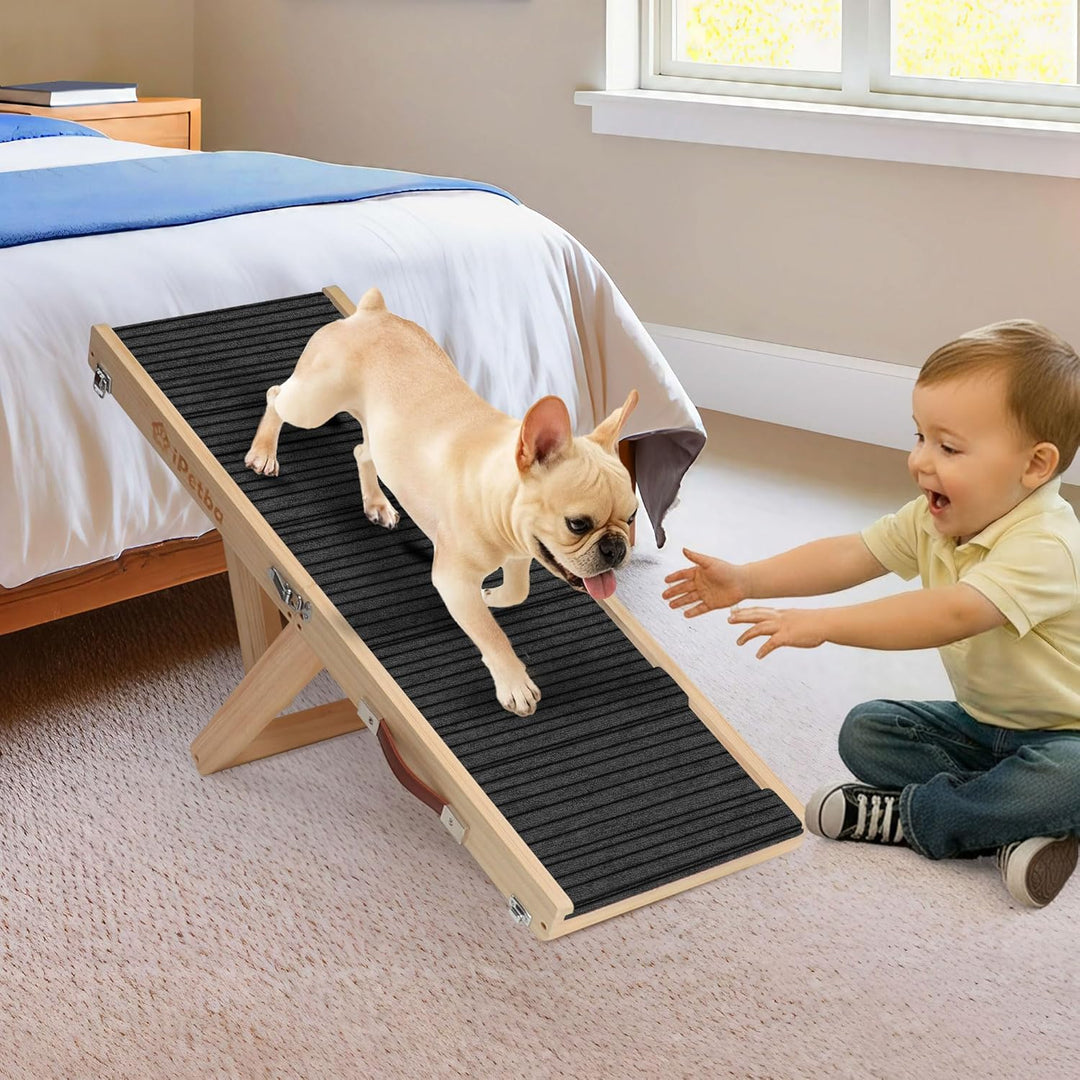 iPetba Hunderampe Sofa Bett für Kleine Hunde Klappbar Rampe Hund Katzen Einstellbar H24-47cm (bis zu