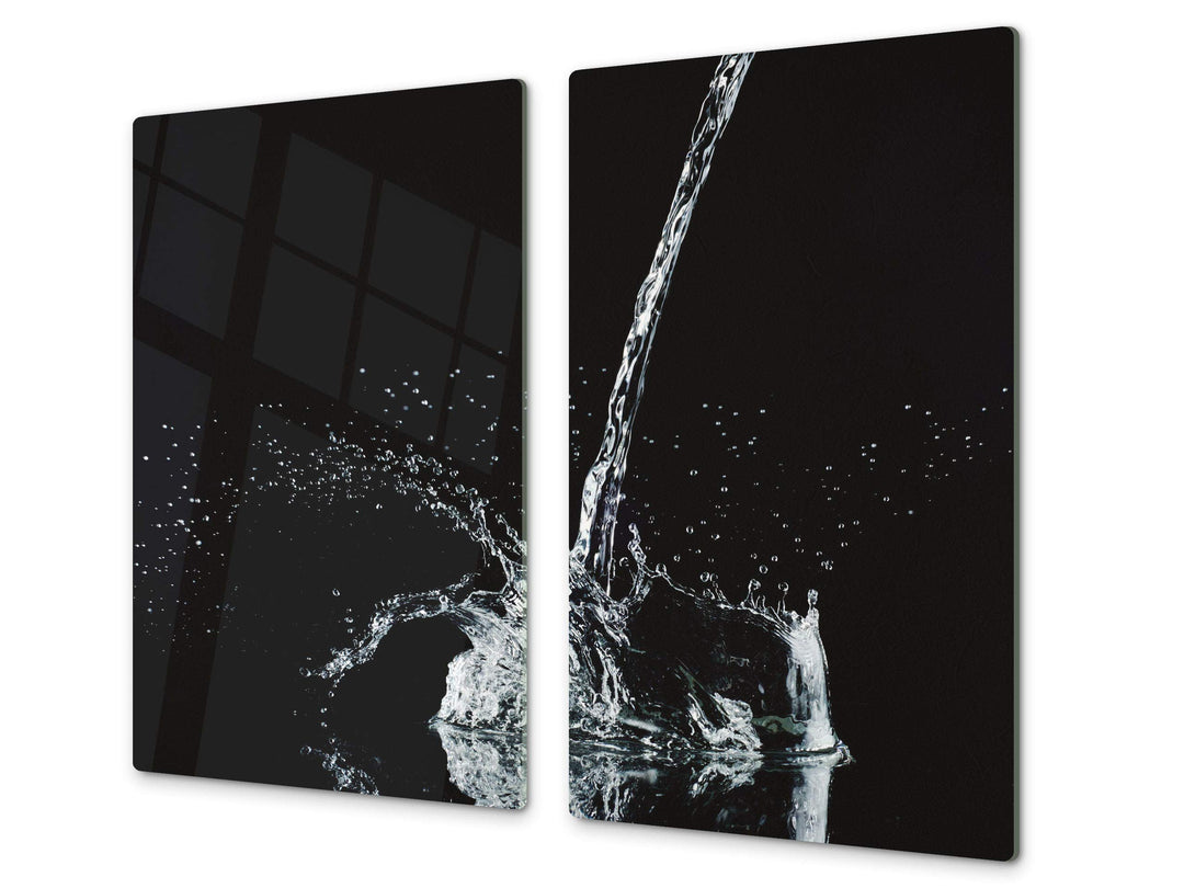 Küchenbrett aus Hartglas und Induktionskochplattenabdeckung – Schneideplatten SINGLE mit 60 x 52 cm