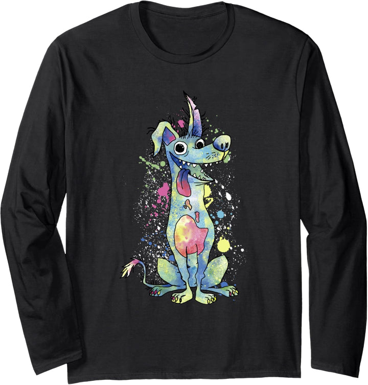 Disney Pixar Coco Dante Watercolor Splatter Langarmshirt