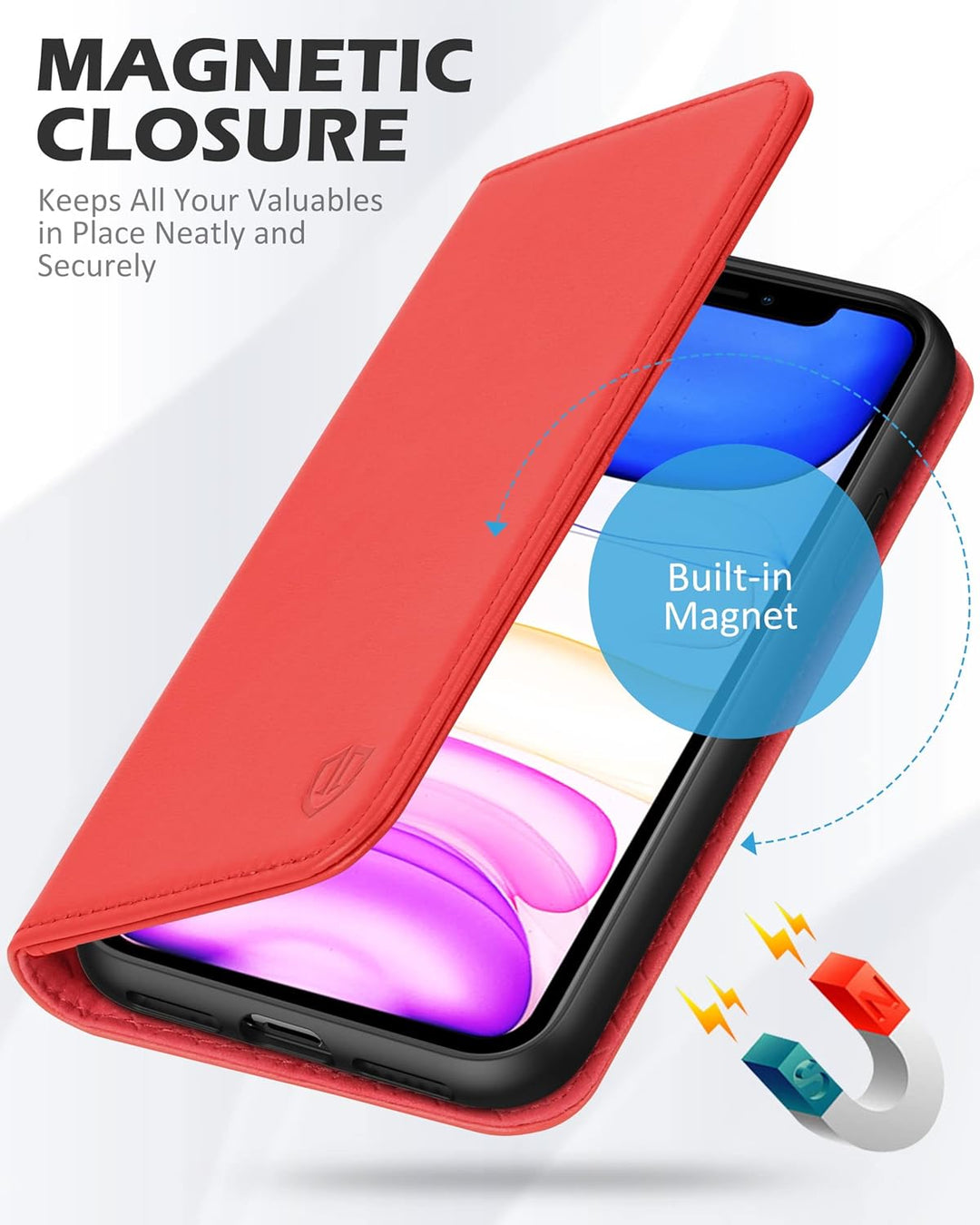 SHIELDON Hülle für iPhone 11 TPU Lederhülle [Echtes Rindsleder] [RFID-Sperre] [Lifetime Garantie], M