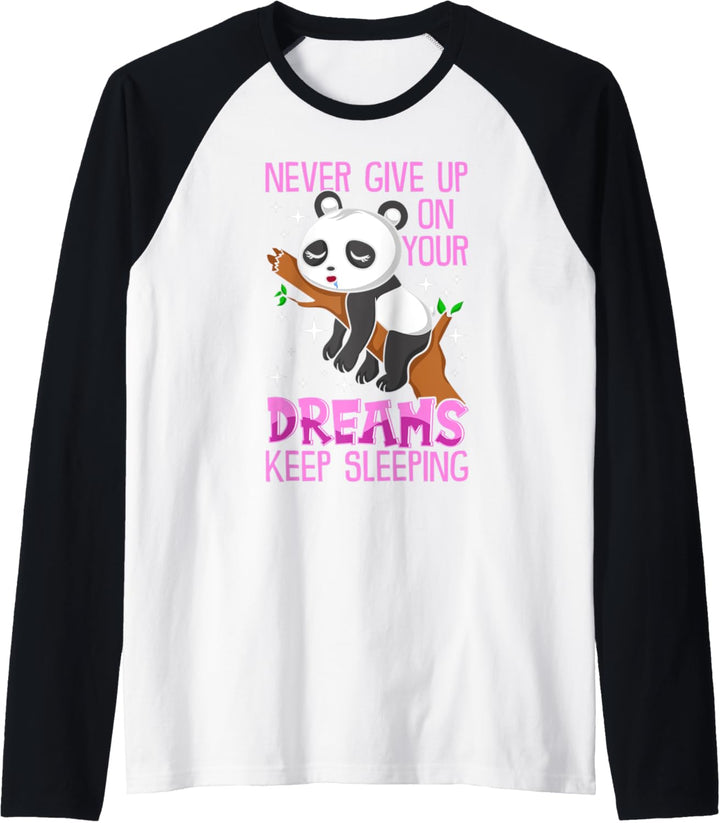 Kids Pajamas Girls Top Pajama Gift Boys Sleeping Panda Bear Raglan