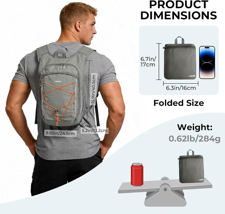 Wanderrucksack Klein 13L Faltbarer Rucksack Damen Herren Tagesrucksack Daypack Ultraleicht Trekkingr