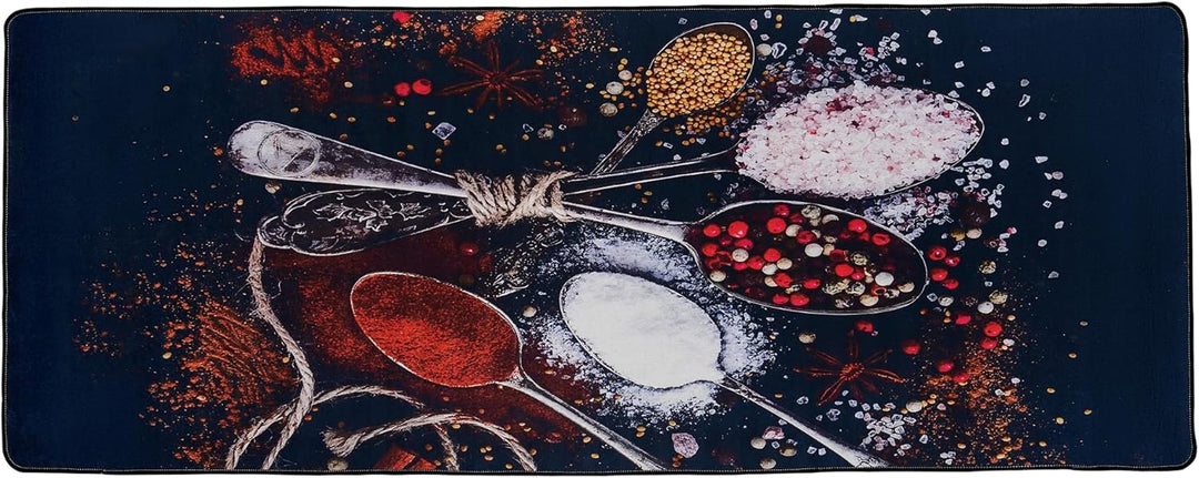 Küchenteppich, rutschfeste Küchenläufer, Waschbarer Küchen Teppich, Schwarz Küchenmatte, Waschbarer