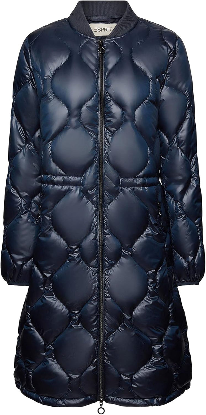 ESPRIT Steppmantel mit Rippstrick-Kragen