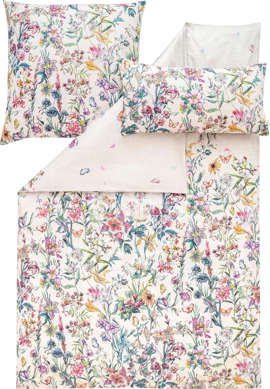 ESTELLA Mako-Satin Bettwäsche Tallulah Multicolor 1 Bettbezug 155 x 200 cm + je 1 Kissenbezug 80 x 8