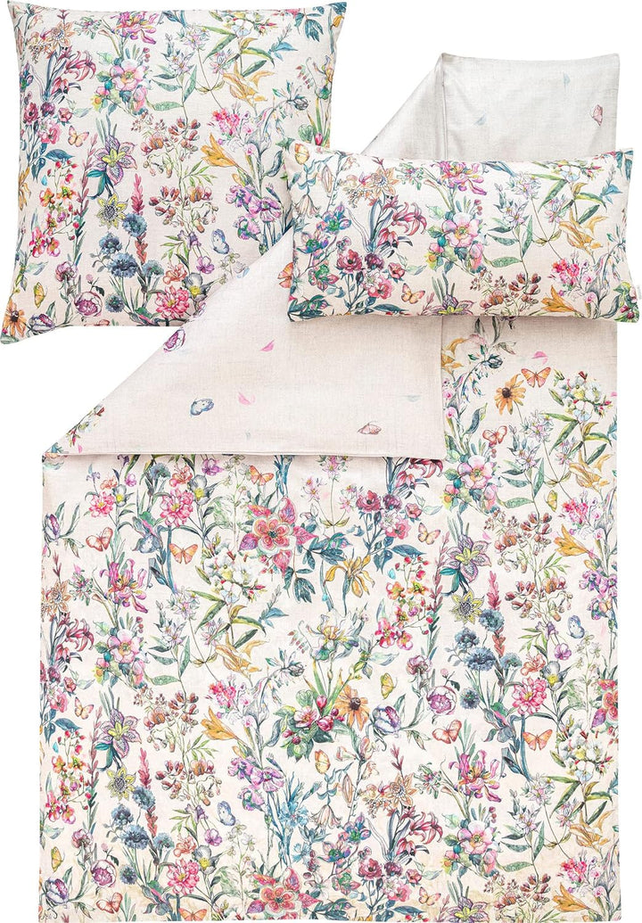 ESTELLA Mako-Satin Bettwäsche Tallulah Multicolor 1 Bettbezug 155 x 200 cm + je 1 Kissenbezug 80 x 8