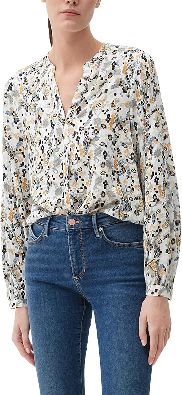 s.Oliver Damen Bluse Langarm 38 Weiss, 38 Weiss