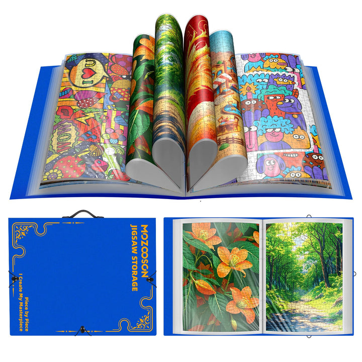 MOZOOSON Puzzle-Aufbewahrungsordner für 1000 Puzzles, Puzzle-Zubehör mit 25 Taschen, grosse Kapazitä