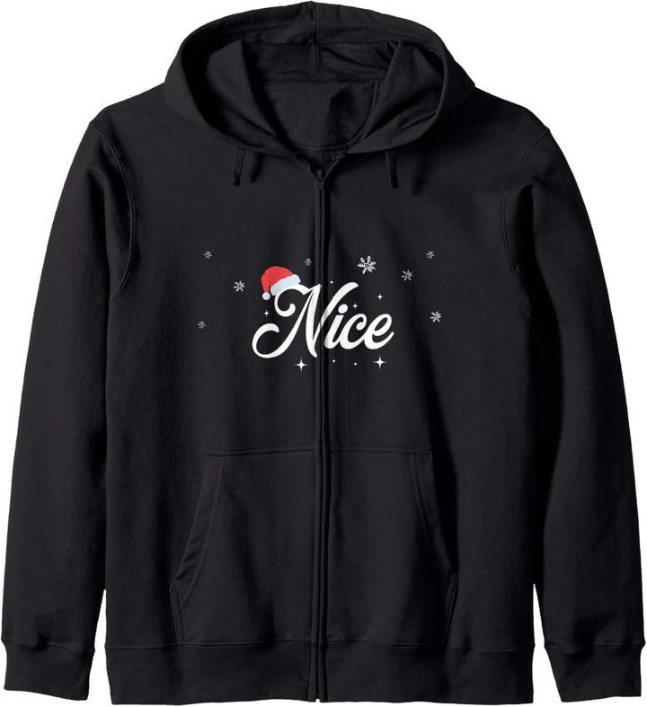Matching His & Hers Outfit Santa Naughty and Nice Christmas Kapuzenjacke
