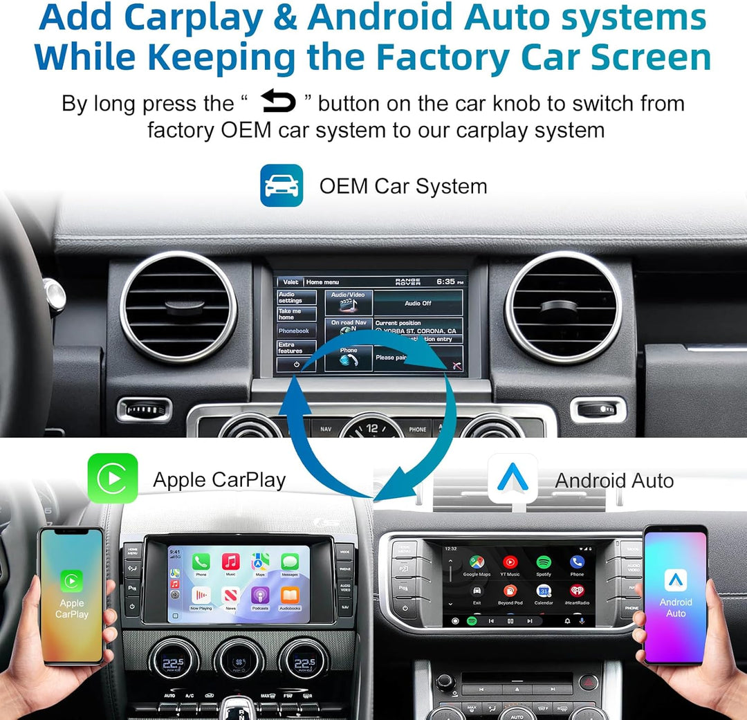 EZoneTronics Wireless CarPlay & Android Auto Retrofit Kit Decoder Box für Land Rover Jaguar Range Ro