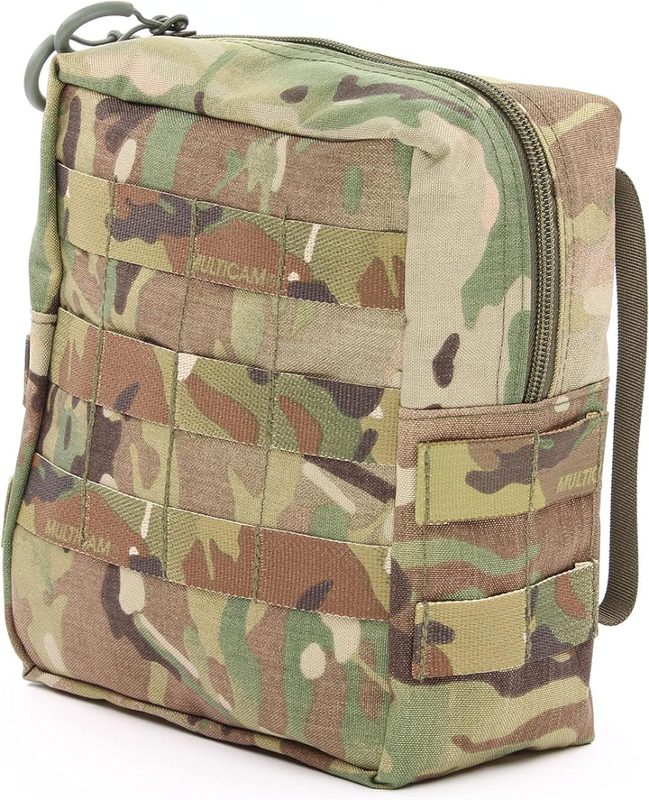 Zentauron Reissverschlusstasche L mit MOLLE-System I BW-Tasche, Rucksack Zusatztasche L Multicam, L