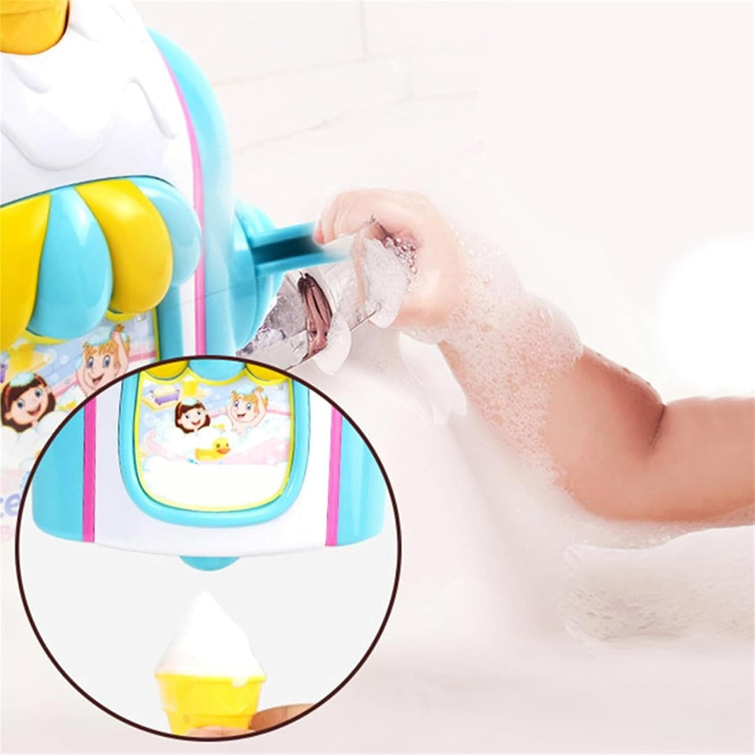 Badeseifenblasenmaschine Eisschaum-Kuchenspielset für Kleinkinder Wasserbadewannen- 2-8 Jahre Intera