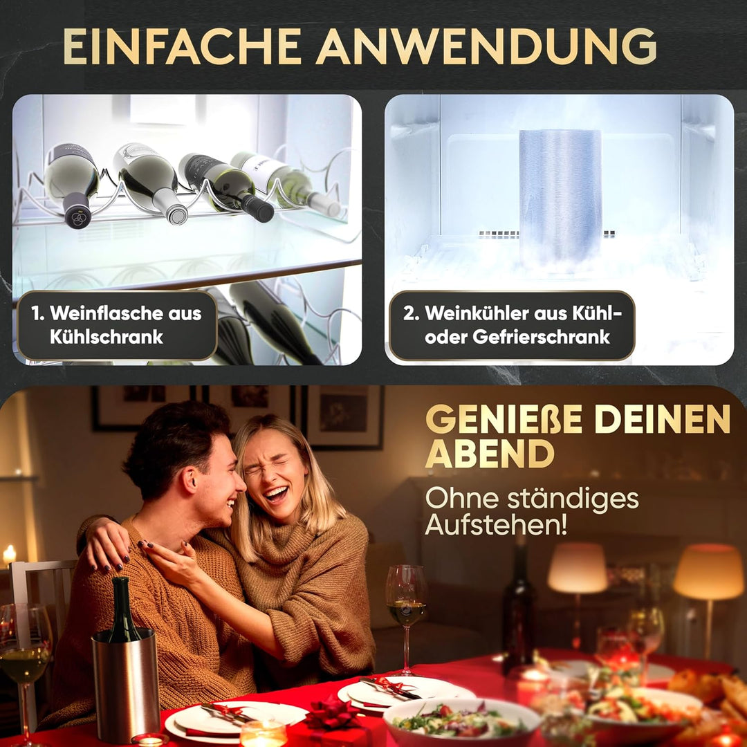 SilverRack Weinkühler Edelstahl - Champagner Kühler - Flaschenkühler als Wein-, Sektkühler und Geträ