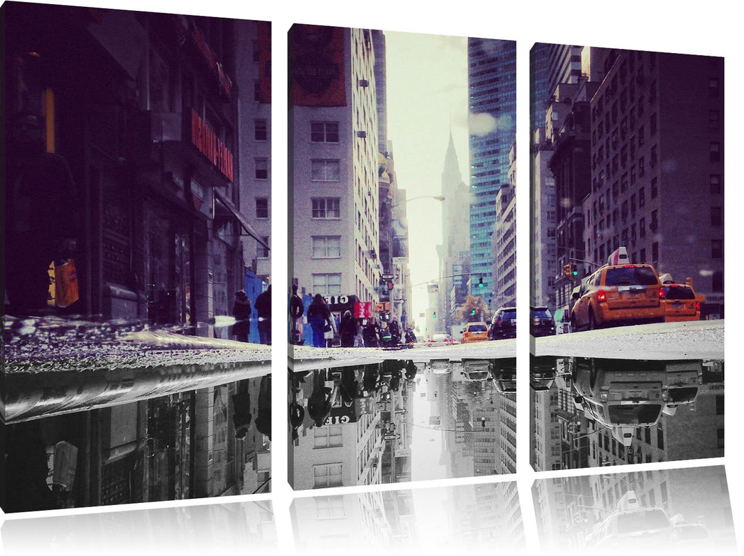 Pixxprint Times Square in New York als Leinwandbild | Grösse: 3 Teilig (120x80) | Wandbild| Kunstdru