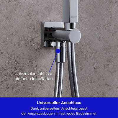 Duravit Universal Wandanschlussbogen, Schlauchanschluss inkl. Brausehalterung, Brauseanschlussbogen