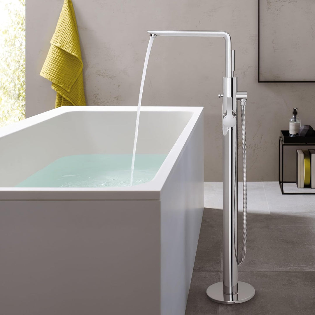 GROHE Lineare - Einhand- Wannenbatterie (Bodenmontage, mit Temperaturbegrenzer, Ausladung 271 mm, Au