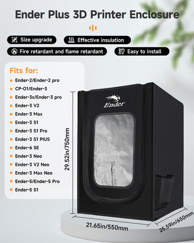 Creality Ender Plus 3D Drucker Gehäuse Feuerfeste und staubdichte Zelt Konstante Temperatur Schutzab