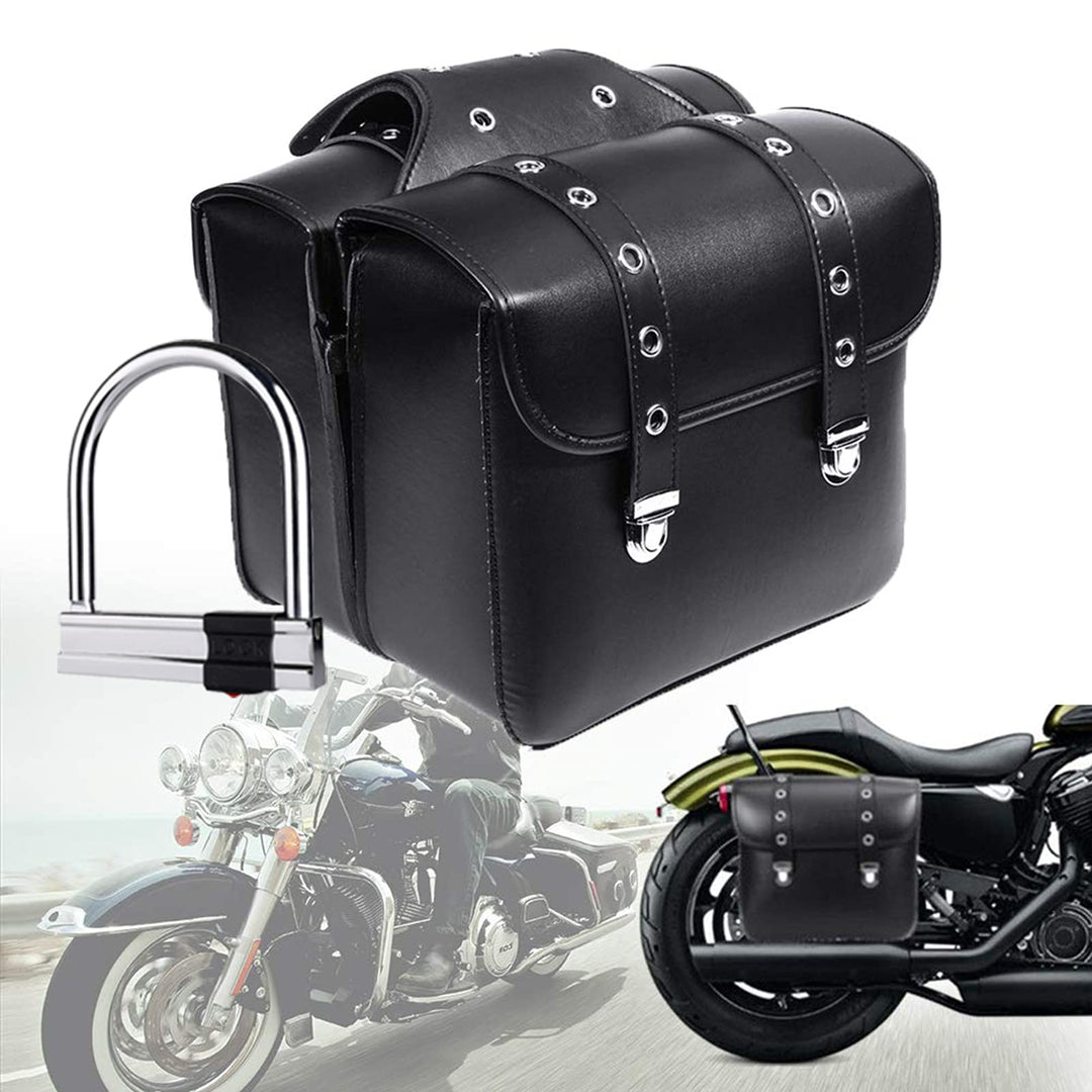 1 Paar Motorrad Seite Satteltaschen PU Leder Wasserdicht Rücksitz Satteltasche Reise Werkzeug Schwan