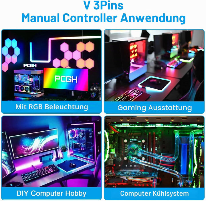 ARGB Konverter RUIZHI 5V ARGB zu 12V RGB Motherboard mit Manueller Controller zum Schalten von Farbw