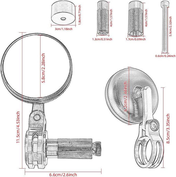 APEBAZY Motorradspiegel CNC Aluminium Rückansicht Rückspiegel Seitenspiegel #2 Schwarz, #2 Schwarz