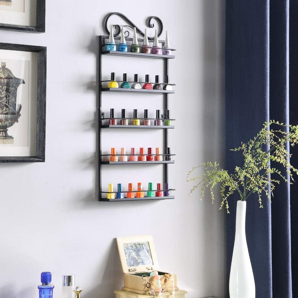 Nagellackregal Metall 5-Tier Nagellack Organizer für Tonie Ätherisches Öl Kleine Kosmetik Kinderspie