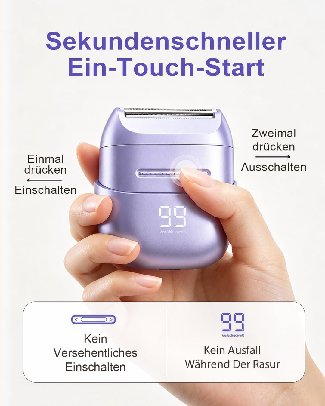 Elektrischer Rasierer Damen, Damenrasierer Elektrisch, Rasierer Damen Elektrisch Mit Doppelklingen,