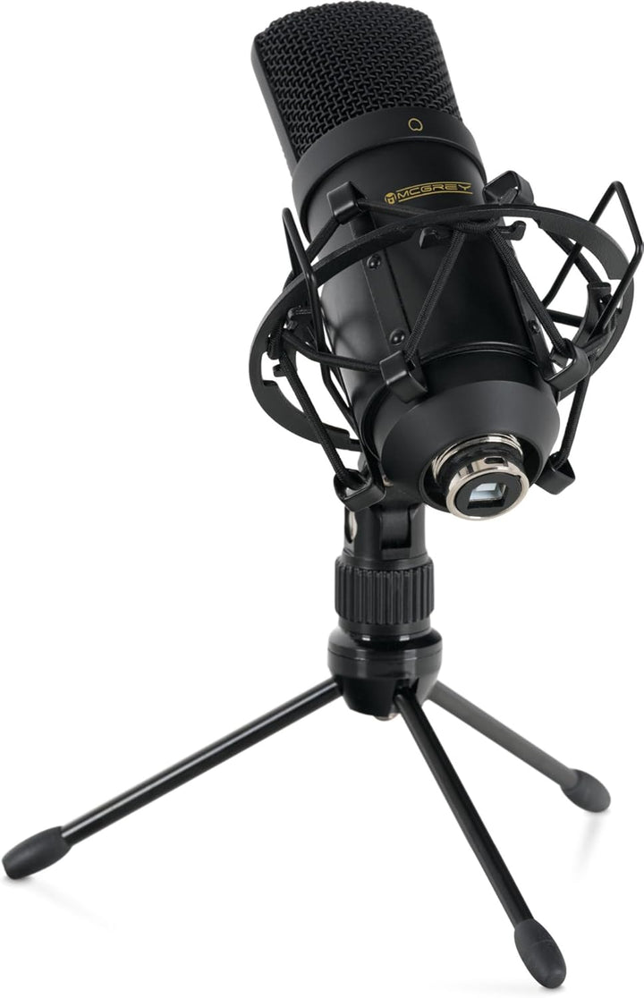 McGrey USB-M 1000 BK Podcast Kondensatormikrofon - Perfekt für Podcast, Streaming, Gaming - 14 mm-Ba